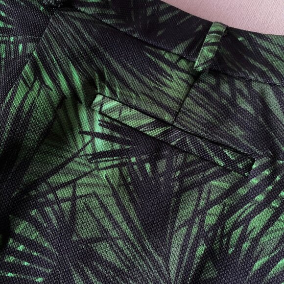 Dorothy Perkins Green Black Leaf Print Slim Trouser Dress Pants Resort Corpcore - Picture 10 of 16